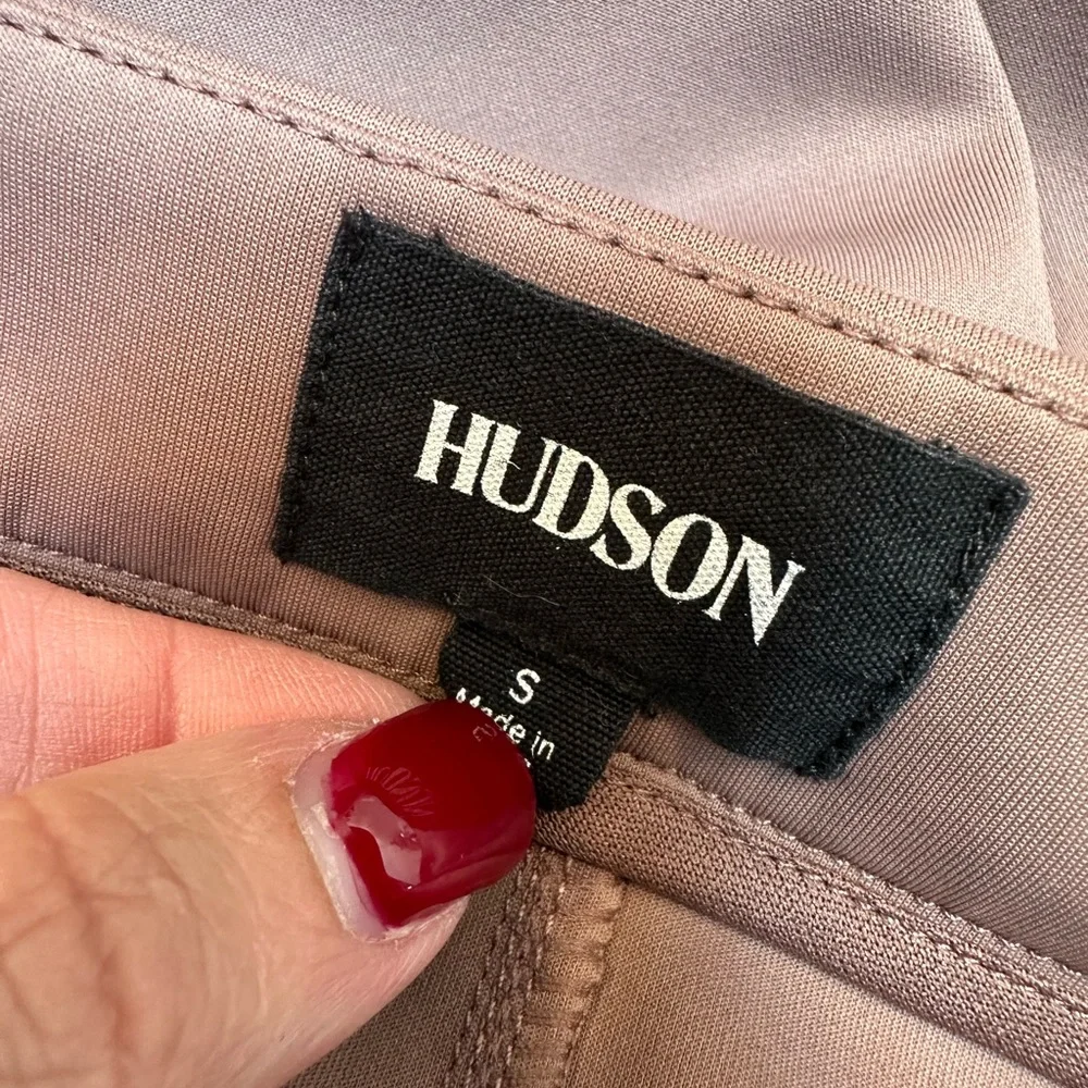 Hudson Reconstructed Chic Deep Taupe Midi Pencil Skirt with Front Slit Size 6